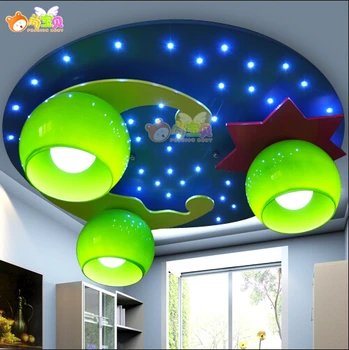 

New Modern Cute Blue Moon Star Moon&Star Twinkle Kid Child Children Ceiling Light Lamp Lighting Bedroom Room