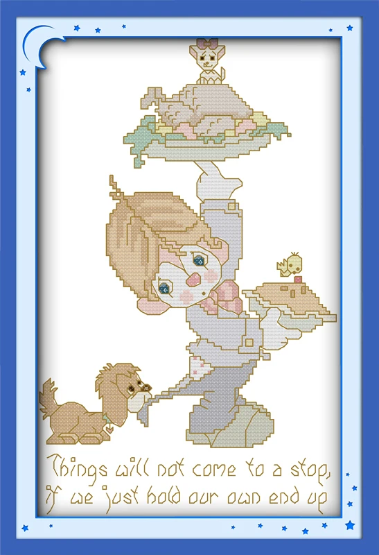 

Unremitting efforts , counted printed on fabric DMC 14CT 11CT Cross Stitch kits,embroidery needlework Sets, Home Decor