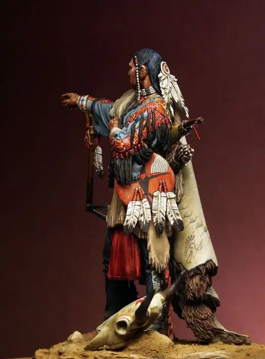 В разобранном виде 1/24 75 мм Sioux Warrior офисная Фигурка Набор из смолы DIY игрушки неокрашенные наборы