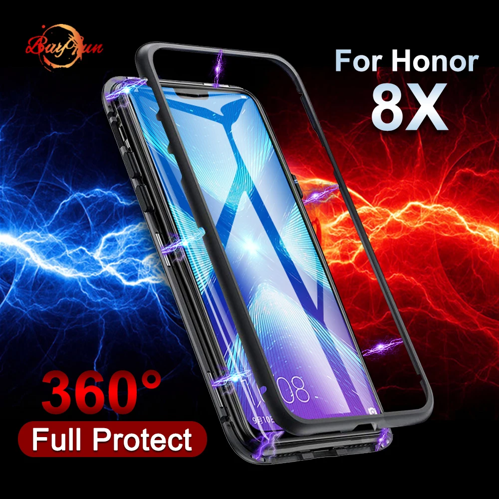 

Case On Honor 8X Cover Case For Huawei Honor 8X 8 X X8 Magnetic Flip Coque Huaweii Honor8X Fundas Bumper Phone 360 Protect Shell