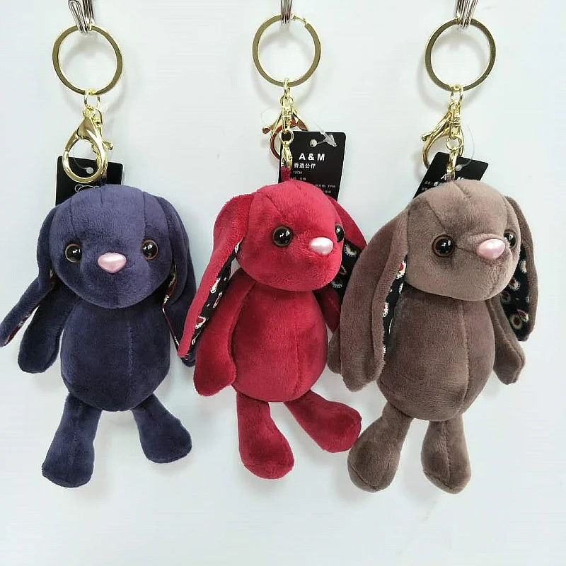Long eared Bunny Keychains Keyring Plush Rabbits Accessory Bag Charm ...