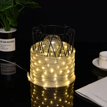 

Outdoor LED String Lights 39.3 Feet 100 LEDs Solar Powered Copper Wire Rope Lights Party Wedding Decor