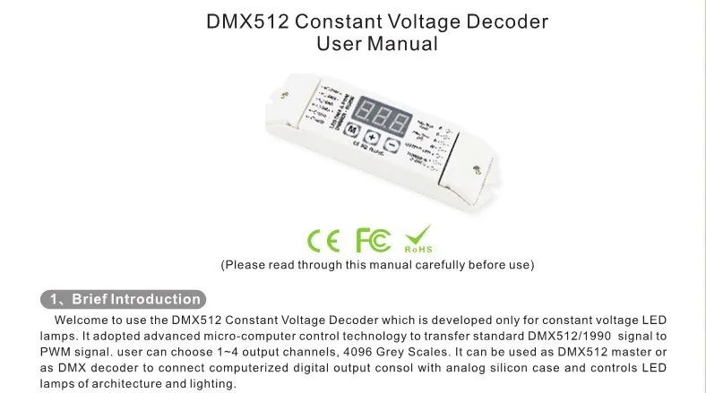 BC-834 светодиодный DMX контроллер DC12V-24 V DMX512 декодер RGBW 4CH полосы света светодиодный декодер для SMD 5050 Светодиодная лента Бесплатная доставка