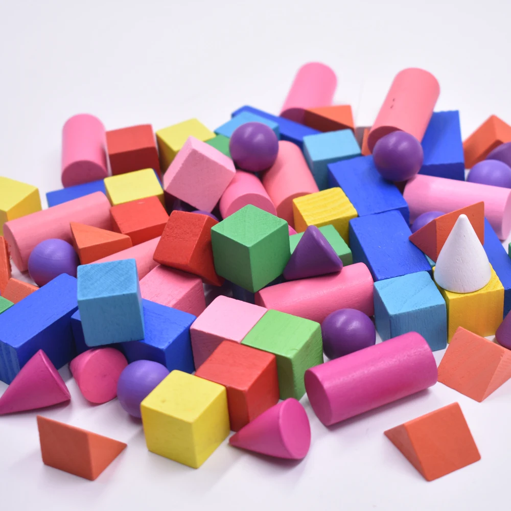 70 шт./компл. новые цвета деревянные искусственные 3d формы Монтессори Обучающие