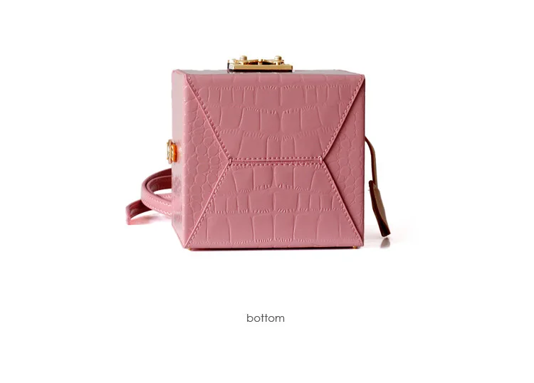 New Mini Hit Color Box Handbag Women Small Square Leather Shoulder Bag Female Candy Color Lock Box Bags