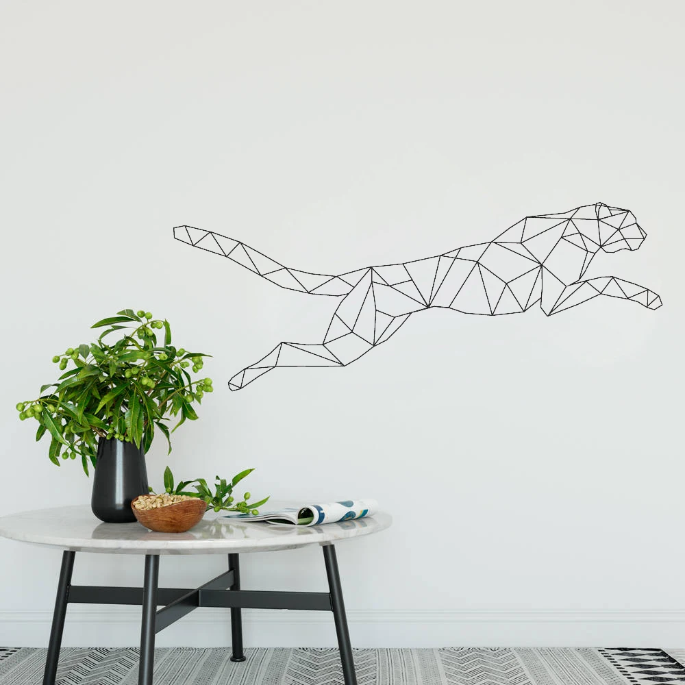 Creative Vinyl Jaguar Wall Stickers Home Decor Geometry ...