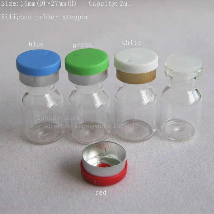 1000pcs/lot 2ML Clear Glass Vial With Flip Off Cap, 2cc Mini Glass Vials, Small Glass Container