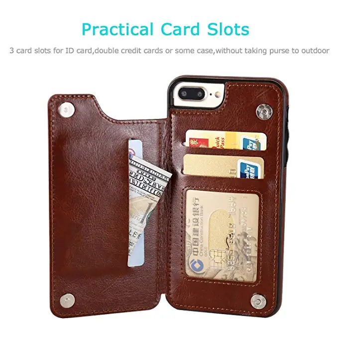 Luxury Slim Fit Premium Leather Cover For iPhone 13 11 12 mini Pro XR XS Max X 6 7 8 Plus Wallet Card Slots Shockproof Flip Case