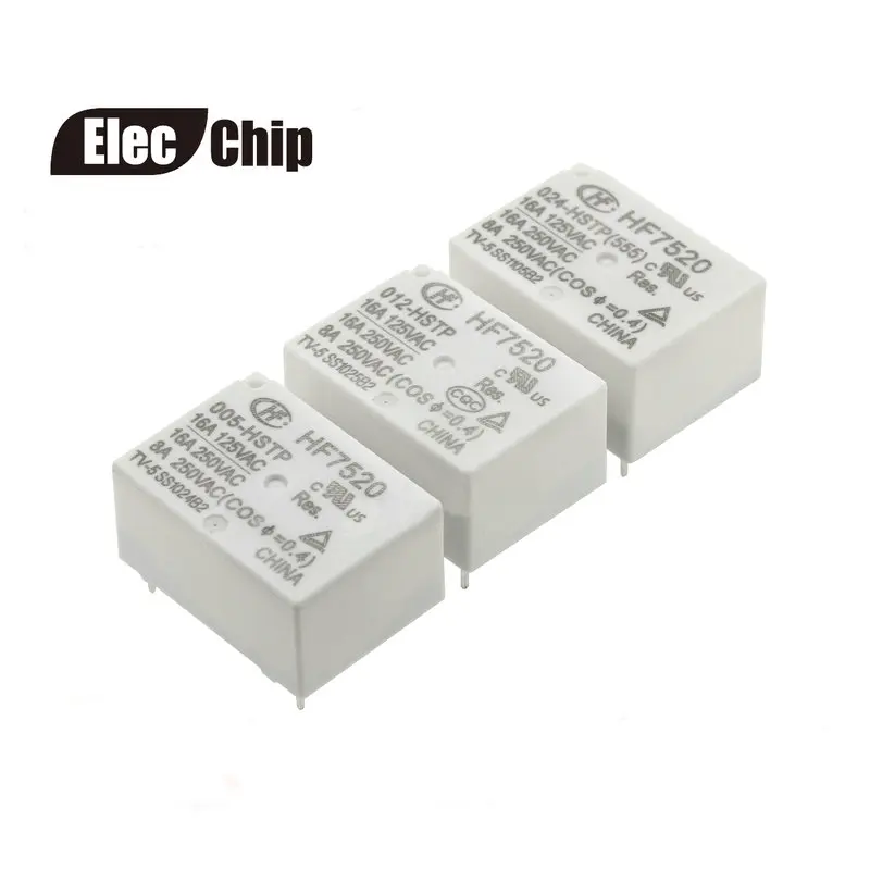 

5PCS/LOT Relay HF7520-005-HSTP HF7520-012-HSTP HF7520-024-HSTP 4PIN 16A HF7520-DC5V 12V 24V-HSTP