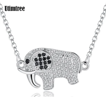 

Utimtree 2018 Fashion Lucky Necklaces And Pendants For Women Jewelry Animal Elephant Charm Short Rhinestone Statement Necklace