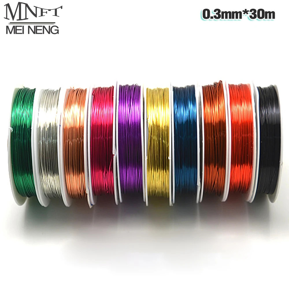 

MNFT 10 Colors Select 0.3mm*30m Copper wire/ Fly Fishing lure bait making material Midge Larve Nymph Fly Tying Material