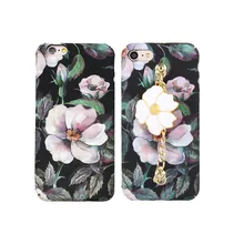 

Art Retro Oil Painting Chain Flower for iPhone 7 Case Luxury Women Hard PC Phone Shell for Apple iPhone 6 7 6s Plus Cases 016S