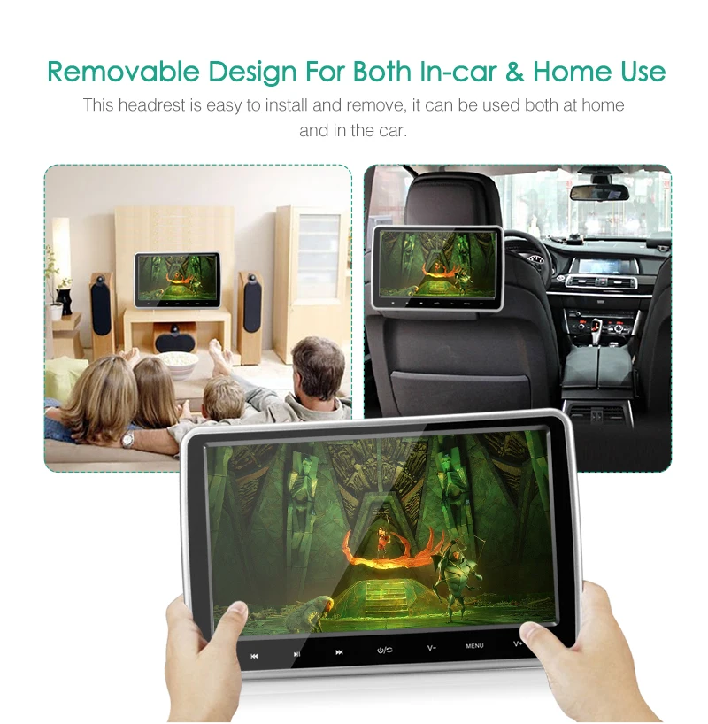 10 1 дюймов 1024*600 Автомобильный подголовник монитор CD DVD плеер HDMI/USB/SD/IR передатчик TFT