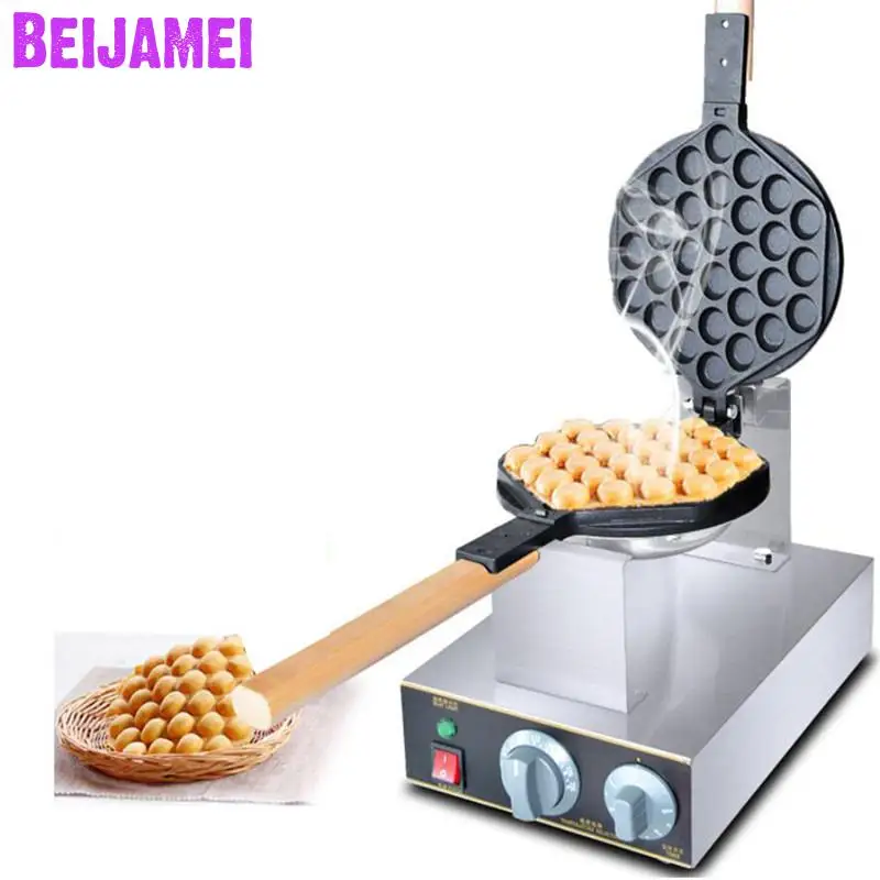 

BEIJAMEI factory prices commercial Electric egg bubble waffle maker machine small eggettes puff cake maker machine