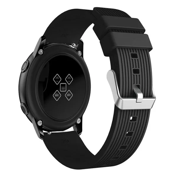 Черный 20 ремешок для часов, мм силиконовый браслет для samsung Galaxy Watch active Band умный браслет спортивные Сменные аксессуары ремешок для часов - Цвет: Черный