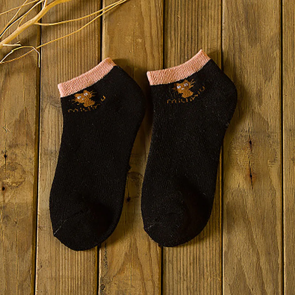 

Thickening Solid Color Full Cotton Women Funny Girl Hosiery Winter Keep Warm Kitten Towel Floor Ladies Socks