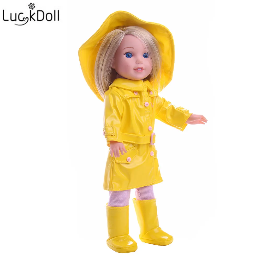 LUCKDOLL Новый кожаный костюм набор подходит 14 5 дюймов американские Аксессуары для