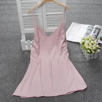 

Sexy Women Silky Sleep Robe Strap Top Sleepwear V-Neck Nightdress Lady Home Wear Nightgown Bath Gown Sleepshirts Bathrobe M-XXL