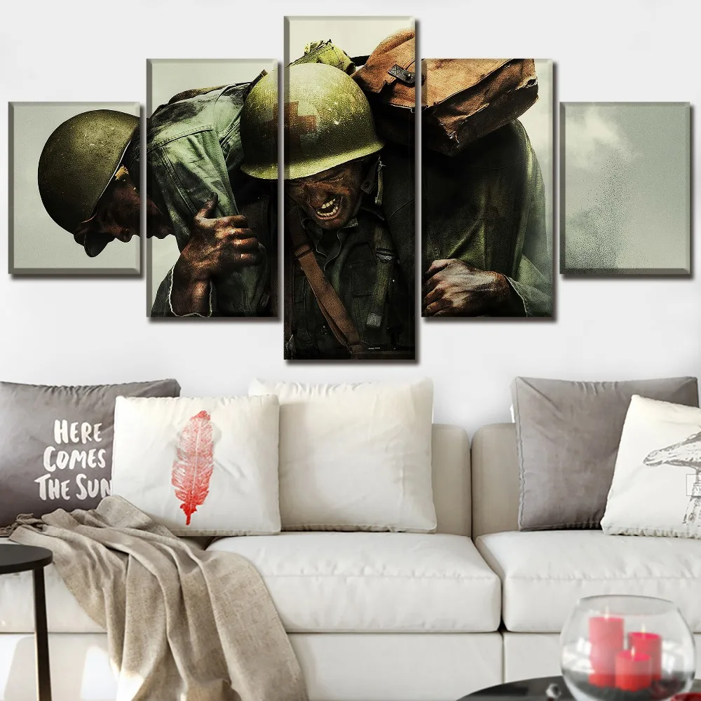 

Wall Art Framework Modular Painting 5 Pieces Movies Hacksaw Ridge Pictures For Modern Living Room Decorative On Canvas Print