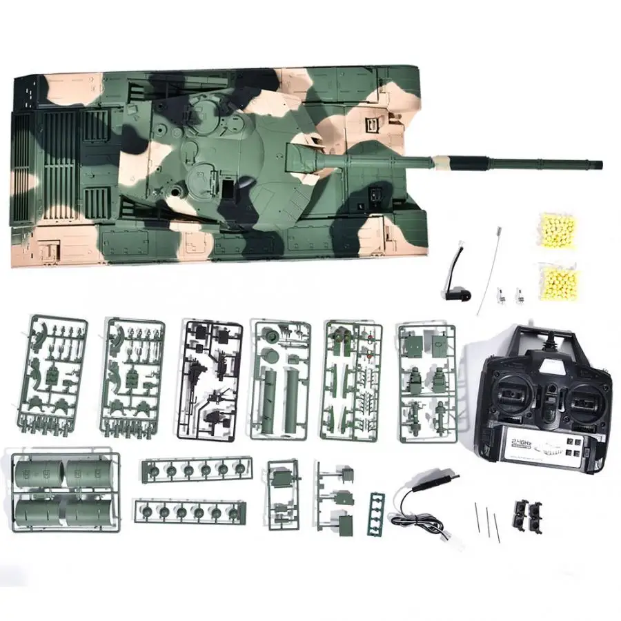 2.4G 1:16 Remote Control  Model RC Toy LED Lighting and Simulation Battle Sound for Kids Tanks Toy Toy