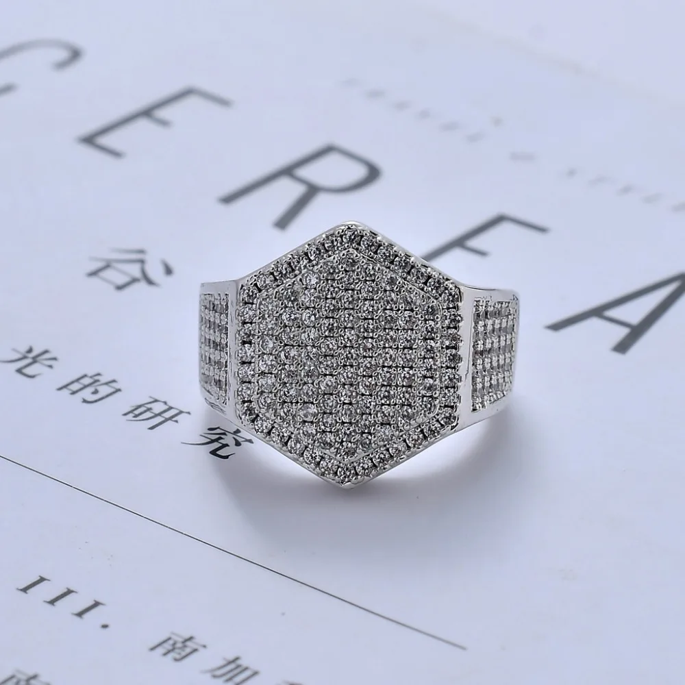 Hip Hop Jewelry Iced Out Hexagon Ring (8)