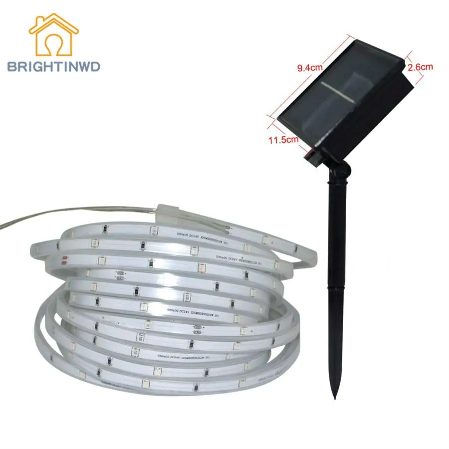 

SMD2835 Solar Led Strip Waterproof Ip67 Solar Lamp 1600mah 3 Modes Lighting Tape Ribbon Outdoor Lighting Garden Decoration
