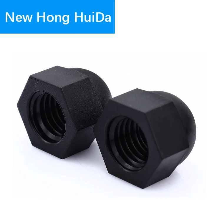 Black Nylon Acorn Decorative Cap Nut Threaded Plastic Metric Nuts