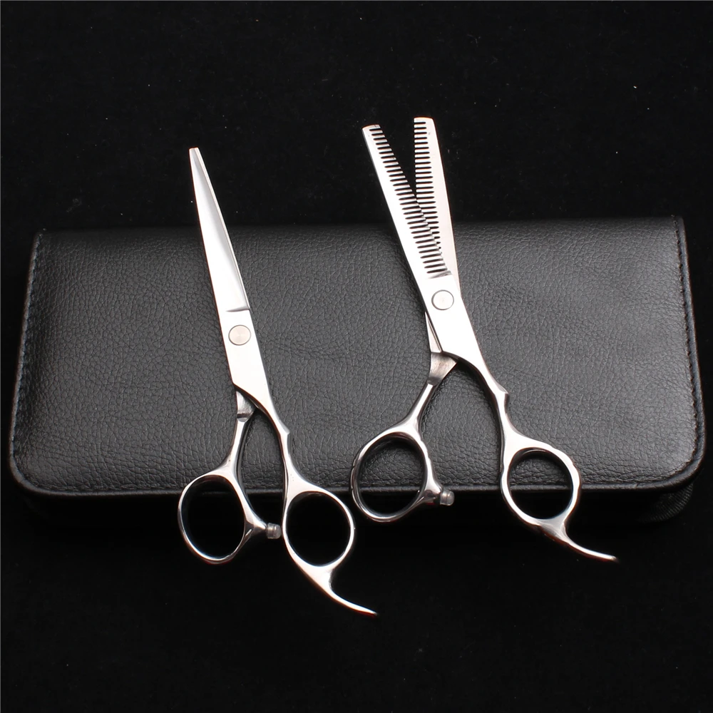 

6" 17cm Customize Logo Stainless Barber Shop Thinning Shears Cutting Scissors Double Side Teeth Professional Hair Scissors C2000