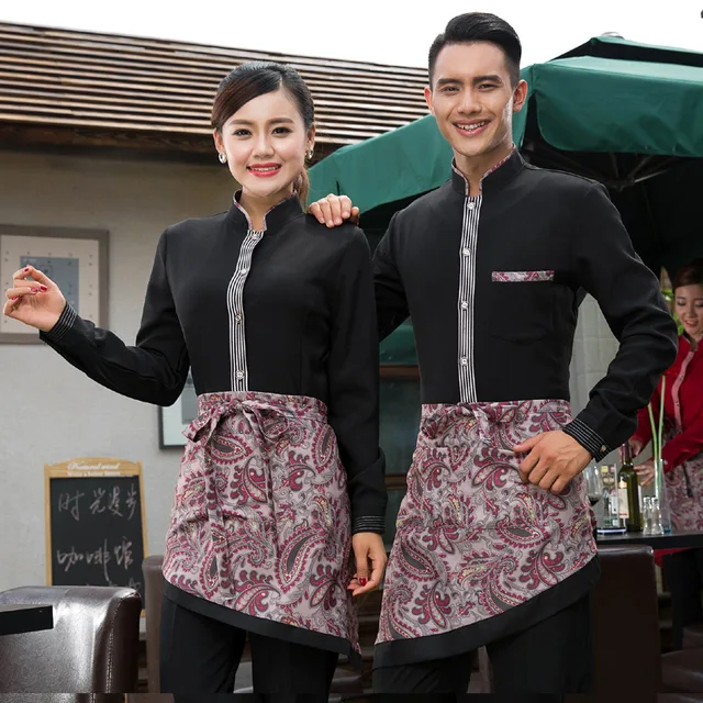 Modern Restaurant Work Uniform Chinese Restaurant Uniforms Autumn