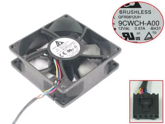 Вентилятор охлаждения сервера Detla Electronics QFR0812UH BA31 DC 12 В 0.87A 80x80x25 мм|square fan|server fandc fan
