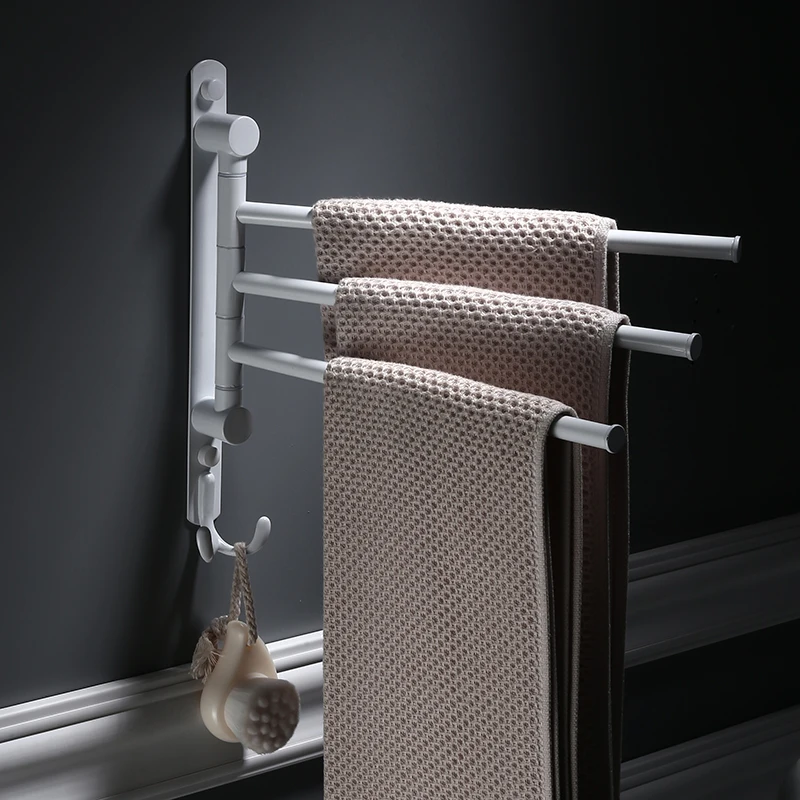 2-4 поворотные полотенца-бары настенные 304 из нержавеющей стали для ванной комнаты вешалка для полотенец с крючками держатель для полотенец белый/черный вешалка для полотенец