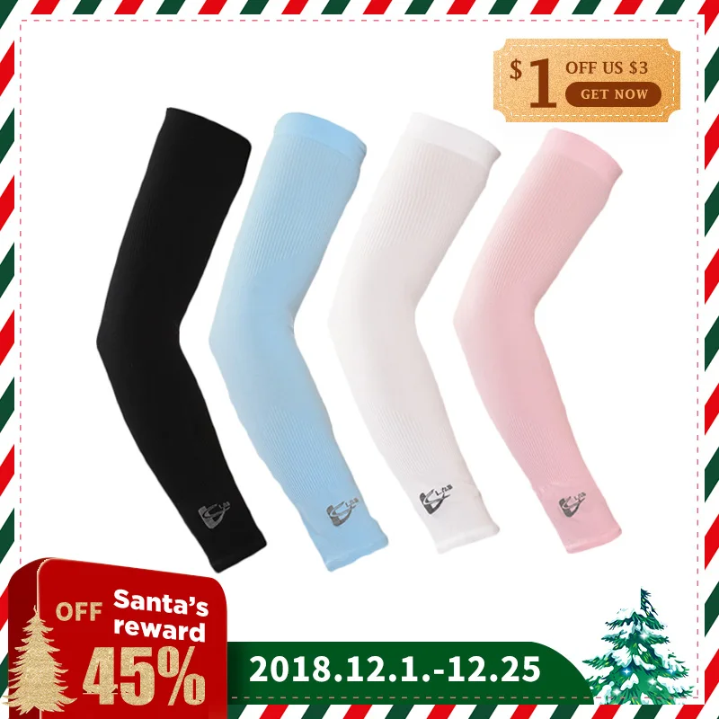 

Ice Silk Fabric Cycling Arm Sleeves Volleyball Running Golf Sun Elbow Sleeve Bicycle Camping Arm Warmers Basketball Oversleeve
