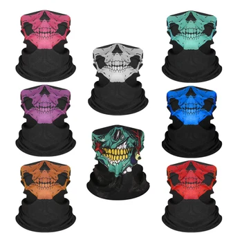 

Outdoor Sports Scarf Mask Motorcycle Scarf Neck Warmer Skull Face Mask Ski Balaclava Headband Mask Scary Halloween Face Shield
