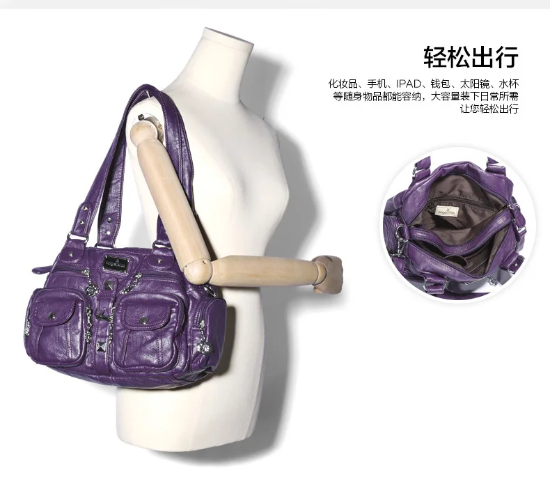 Новая женская Многофункциональная Сумка Хобо из искусственной кожи высокого качества, дизайнерская женская сумка для отдыха, большие сумки на плечо, Женская Повседневная сумка для покупок