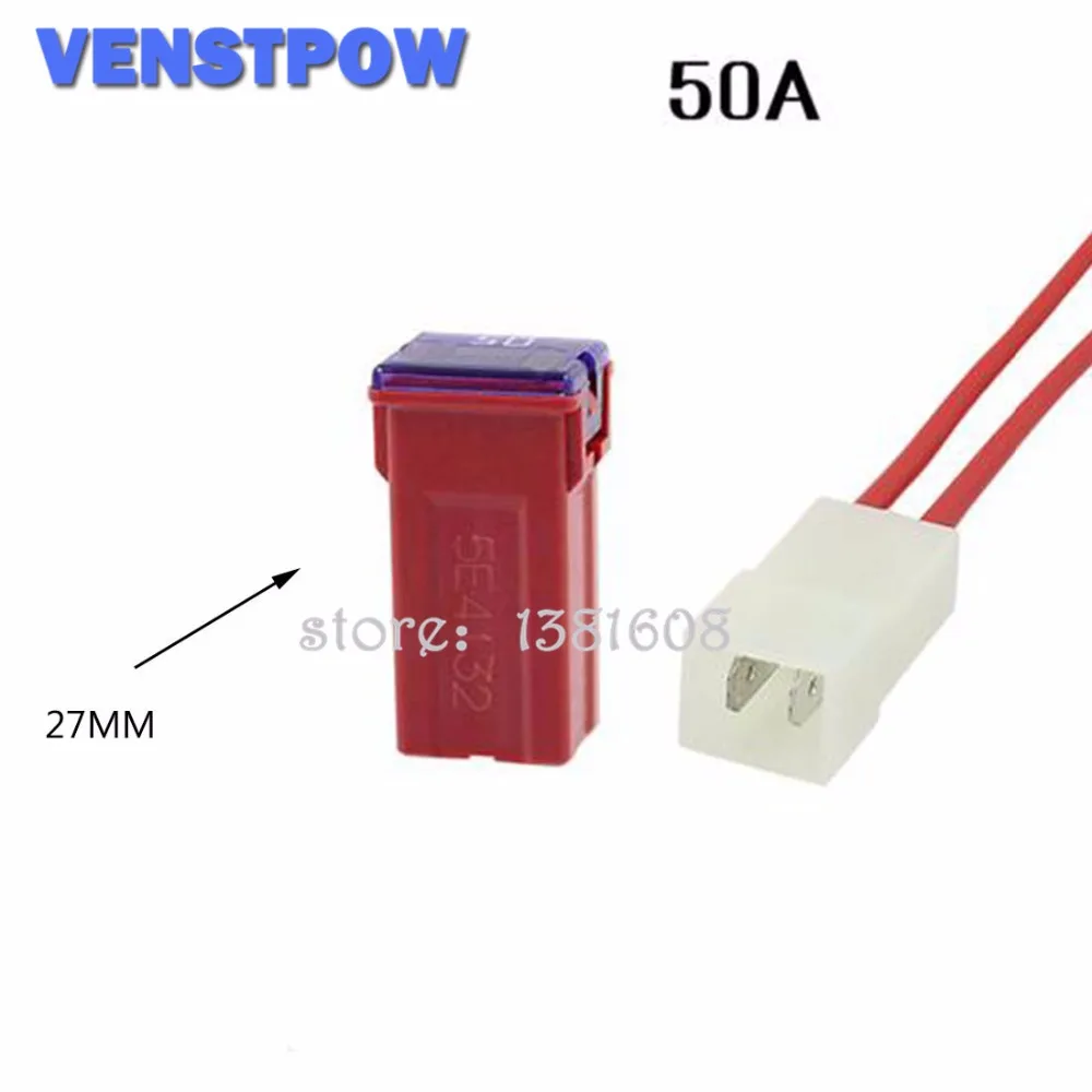 1pc 50a Waterproof Insurance Auto Square Fuse Tube Pec Jt For Car Air