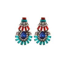 

ZHINI Korean Fashion Pure Color Stone Acrylic Beaded Drop Earrings Wedding Engagement Fashion Statement Dangle Earring For Women