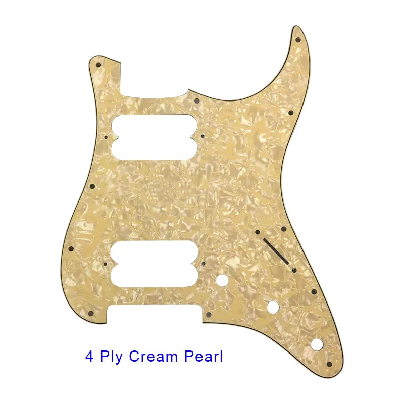 Pleroo гитарные аксессуары гитарные накладки 11 винтовых отверстий для fender стандартный и современный Stratocaster ST HH Стиль гитары - Цвет: 4 ply cream pearl
