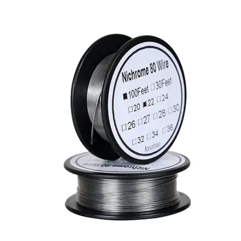 

Nichrome 80 wire 22 Gauge AWG Stainless Steel Resistance Wire 0.64 mm 100ft use High temperature resistance Heating