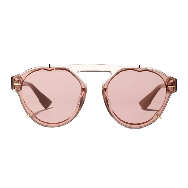 

Retro Ultra Big Box Sunglasses Personality Round Mirror Sunglasses Causal Clear Colored Lens S4