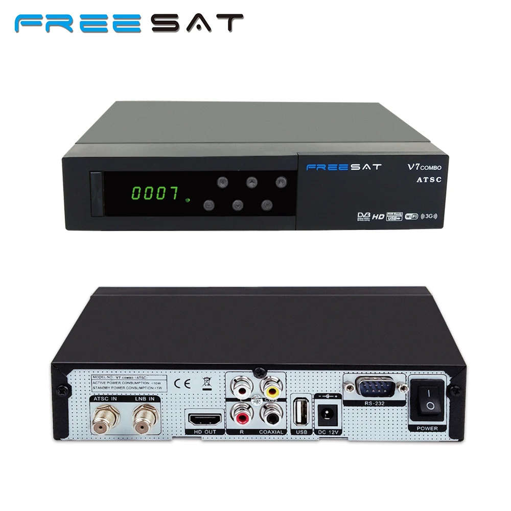 

Freesat v7 ATSC Combo Support HD AC3 Audio CONVERTOR TV BOX+Full 1080P Digital DVB-S2 Satellite Receiver With IKS Youtube CCCAM