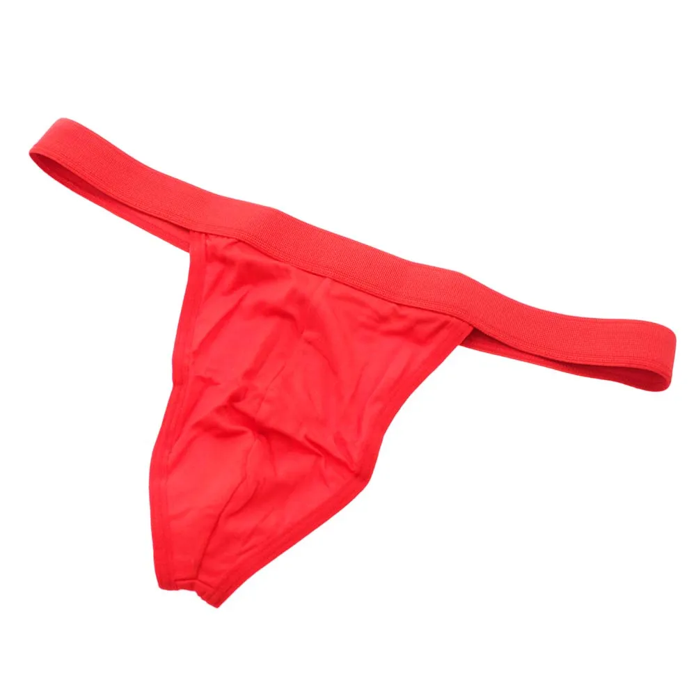 

Bikini Briefs Sexy Underwear T-Back Men's Low Rise Solid Red