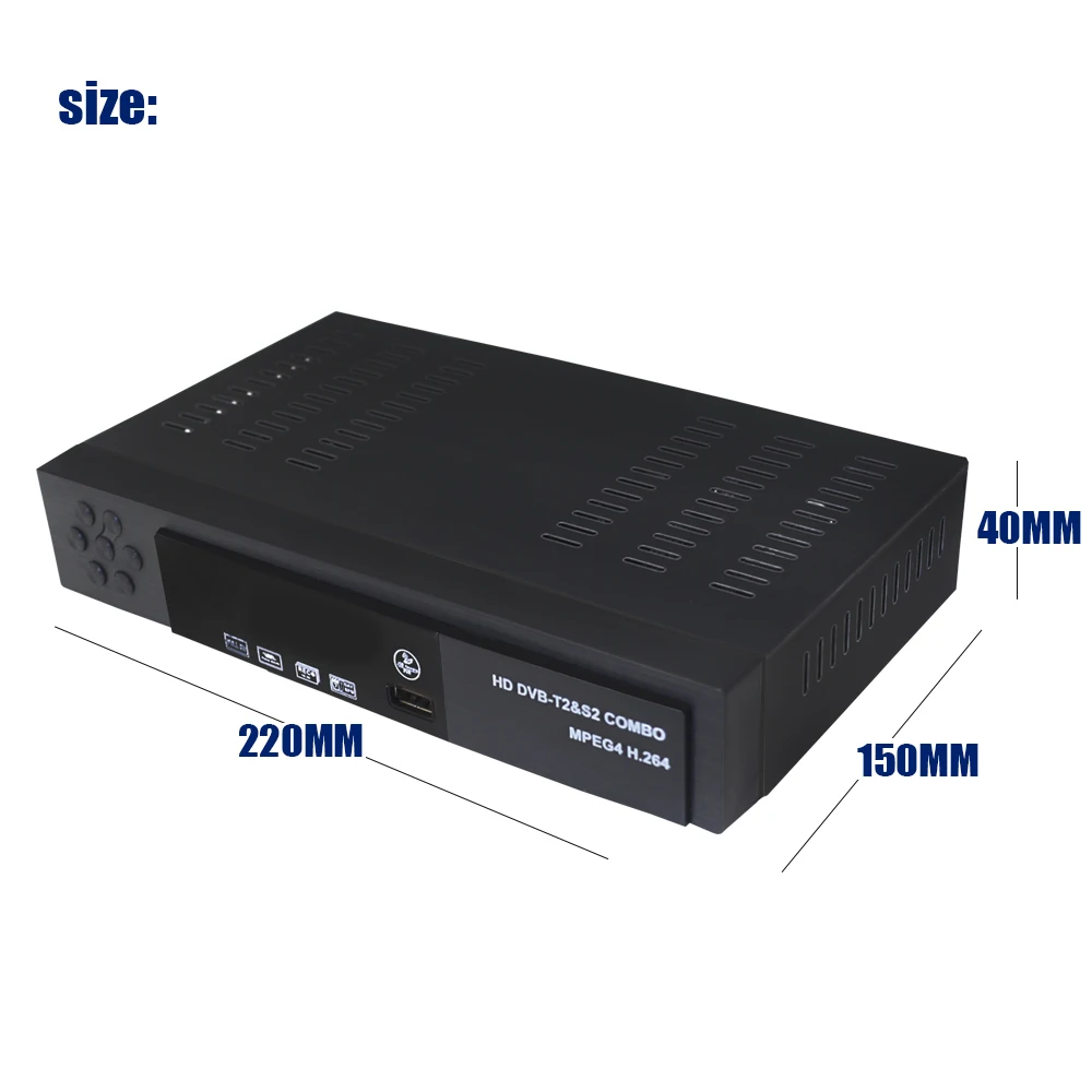 Fully HD 1080P Digital Terrestrial Satellite Receiver DVB-T2 S2 Combo TV Tuner + Wifi With 1 Year Cccam Support IPTV Youtube AC3