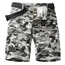 Летние карго M~ 4XL шорты милитари хлопковые брендовые камуфляжные прямые мужские шорты пляжные с эластичной талией мужские повседневные шорты