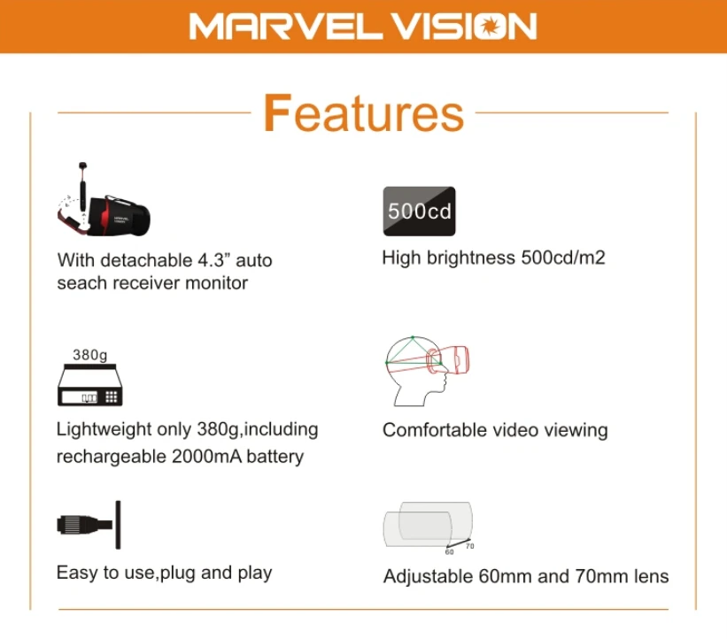 FX Marvel Vision 4,3 дюймов 5,8G 32CH Авто поиск Raceband FPV очки видео очки для гонок Дрон