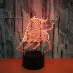 3D светодиодный USB креативные милые корова настольная лампа в форме малыша Спальня ночник Подарки домашние вечерние декоративная