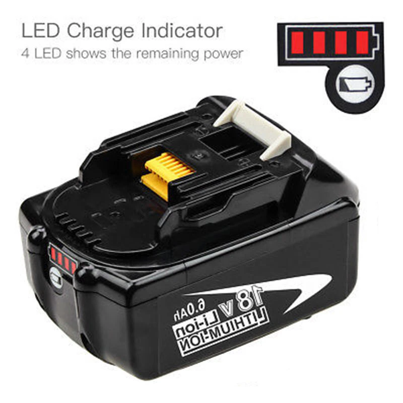 

Cncncool Portable 18V Rechargeable Battery 6AH 6000mAh Li-Ion Battery Replacement Power Tool Battery For MAKITA BL1860