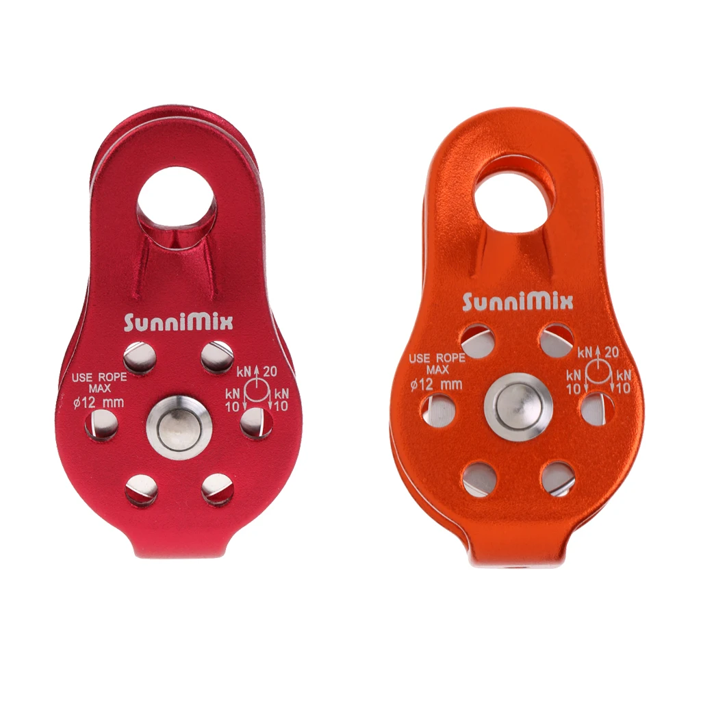 

20KN General Purpose Fixed Side Rock Climbing Rigging Rescue Lifting Tree Arborist Single Climbing Pulley for 8-12mm Rope