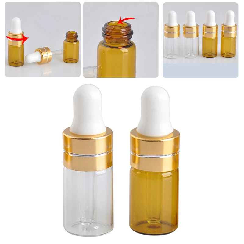 1 Pcs 3 ml Glass Essential Oil Bottles Cute Refillble Bottle Travel