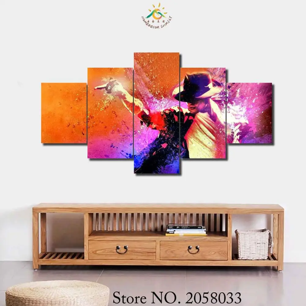 

3-4-5 Pieces COLORFUL Music Star Pictures Poster Modern Printed Painting On Canvas Home Pictures Prints Home Decorative Posters