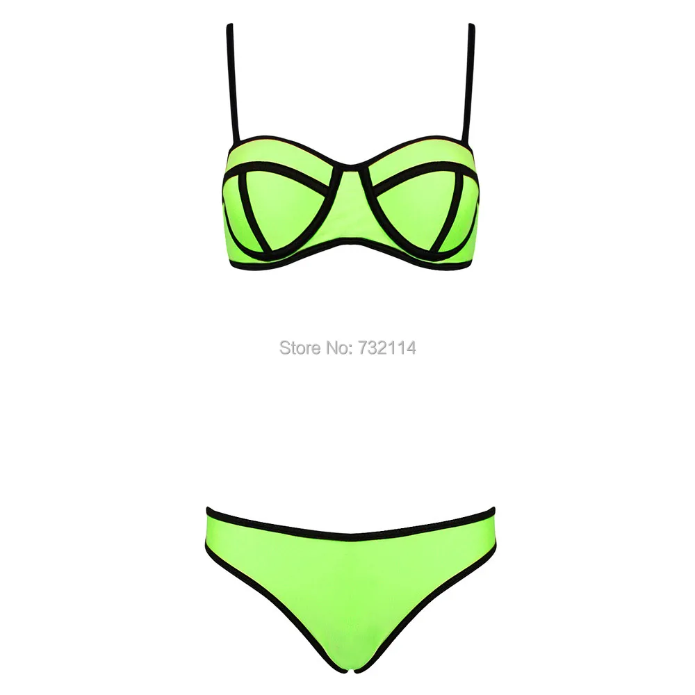 neon geometric swimsuit
